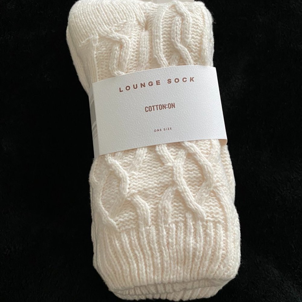 NWT COTTON:ON Lounge Sock Ecru OS